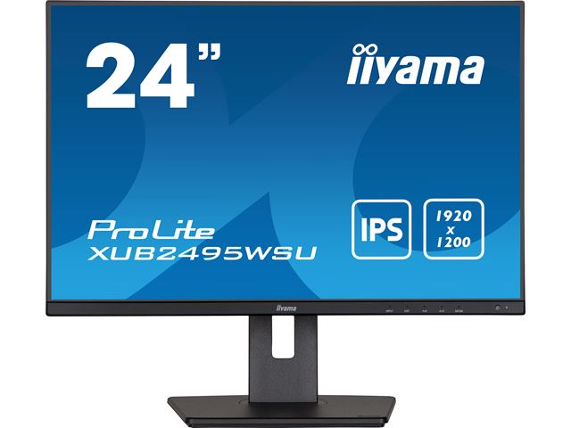 iiyama Prolite monitor XUB2495WSU-B5 24" IPS, 1920 x 1200, Black, DP, HDMI, USB Hub, 100% sRGB, Height Adjustable, 16:10 image 2