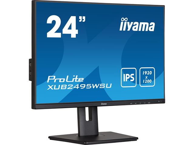 iiyama Prolite monitor XUB2495WSU-B5 24" IPS, 1920 x 1200, Black, DP, HDMI, USB Hub, 100% sRGB, Height Adjustable, 16:10 image 3