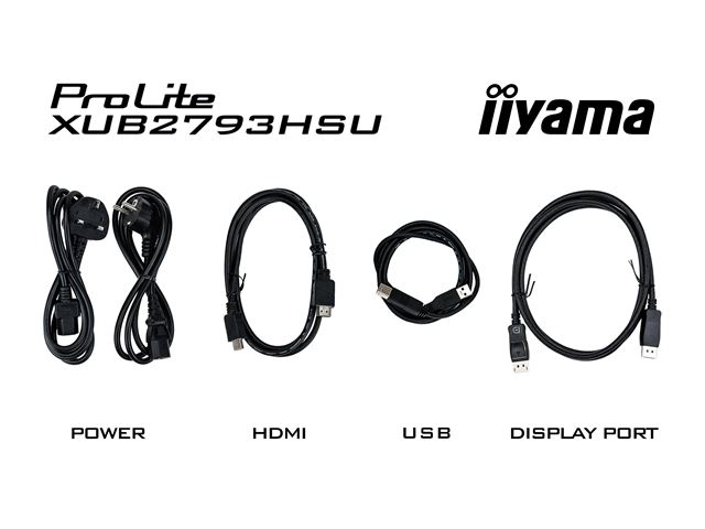 iiyama ProLite XUB2793QSU-B6 monitor, Height Adjustable, 3-side borderless, IPS, WQHD res, HDMI, DisplayPort, Flicker free and Blue light reducer, 100 hz, USB hub image 12