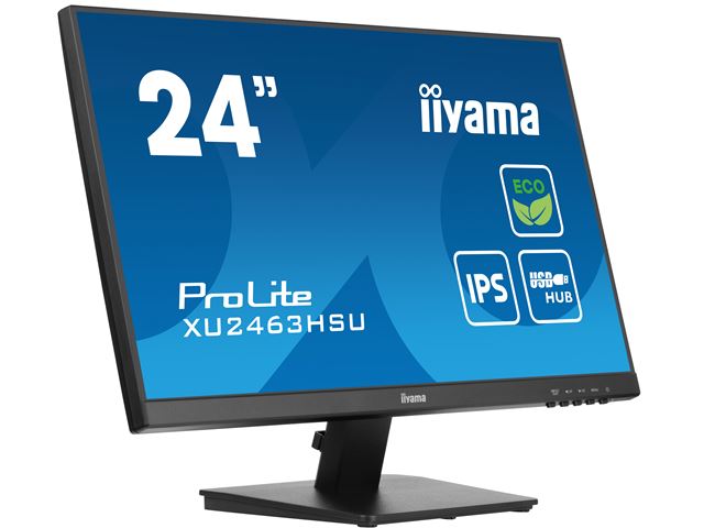 iiyama ProLite monitor ECO XU2463HSU-B1 24" IPS, Full HD, Black, Ultra Slim Bezel, HDMI, Display Port, USB Hub with B energy class image 4