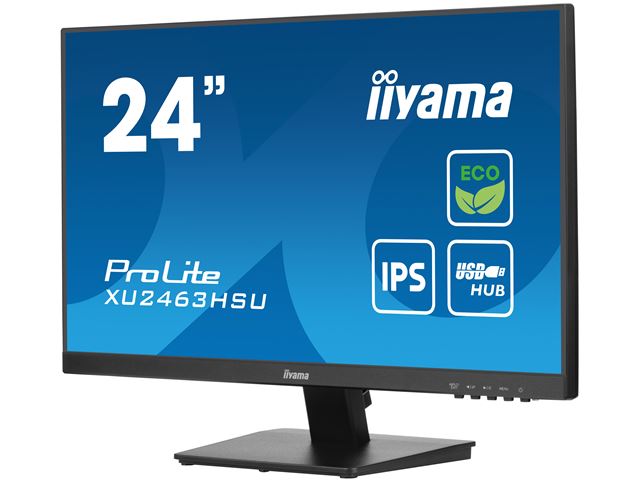 iiyama ProLite monitor ECO XU2463HSU-B1 24" IPS, Full HD, Black, Ultra Slim Bezel, HDMI, Display Port, USB Hub with B energy class image 5
