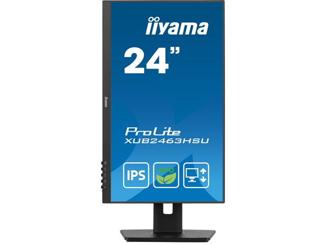iiyama ProLite monitor ECO XUB2463HSU-B1 24" IPS, Height Adjustable, Full HD, Black, Ultra Slim Bezel, HDMI, Display Port, USB Hub with B energy class image 1