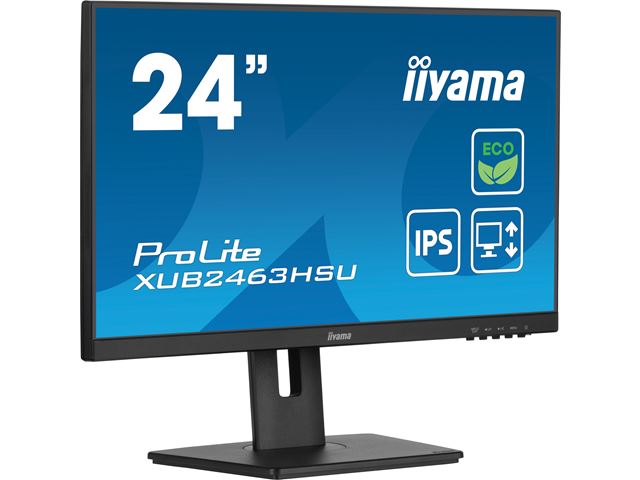 iiyama ProLite monitor ECO XUB2463HSU-B1 24" IPS, Height Adjustable, Full HD, Black, Ultra Slim Bezel, HDMI, Display Port, USB Hub with B energy class image 3