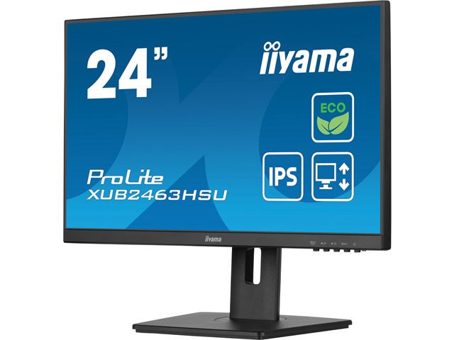 iiyama ProLite monitor ECO XUB2463HSU-B1 24" IPS, Height Adjustable, Full HD, Black, Ultra Slim Bezel, HDMI, Display Port, USB Hub with B energy class image 6
