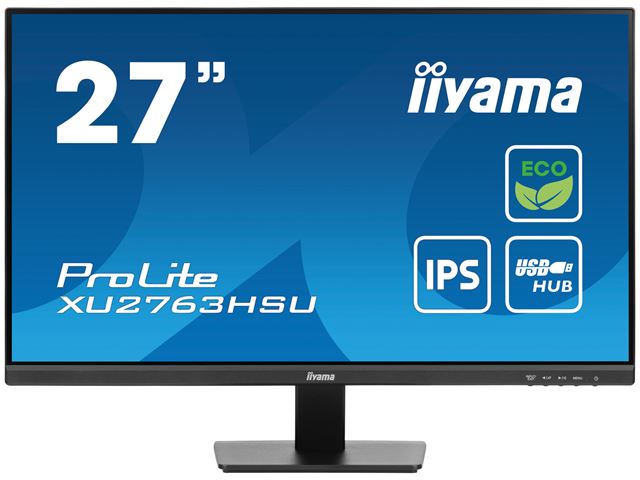 iiyama ProLite monitor ECO XU2763HSU-B1 27" IPS, Full HD, Black, Ultra Slim Bezel, HDMI, Display Port, USB Hub with B energy class image 0