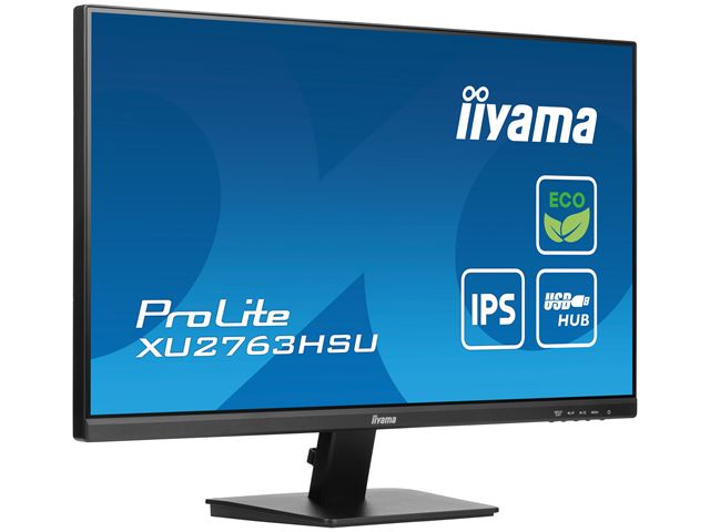 iiyama ProLite monitor ECO XU2763HSU-B1 27" IPS, Full HD, Black, Ultra Slim Bezel, HDMI, Display Port, USB Hub with B energy class image 4