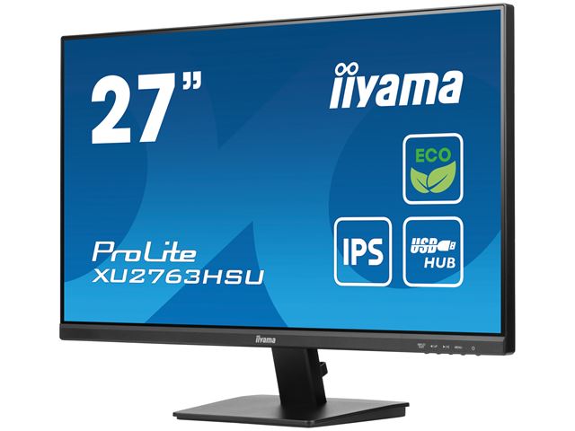 iiyama ProLite monitor ECO XU2763HSU-B1 27" IPS, Full HD, Black, Ultra Slim Bezel, HDMI, Display Port, USB Hub with B energy class image 1