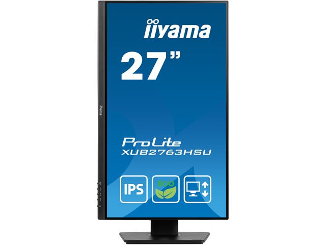 iiyama ProLite monitor ECO XUB2763HSU-B1 27" Height Adjustable, IPS, Full HD, Black, Ultra Slim Bezel, HDMI, Display Port, USB Hub with B energy class image 2