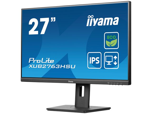 iiyama ProLite monitor ECO XUB2763HSU-B1 27" Height Adjustable, IPS, Full HD, Black, Ultra Slim Bezel, HDMI, Display Port, USB Hub with B energy class image 5