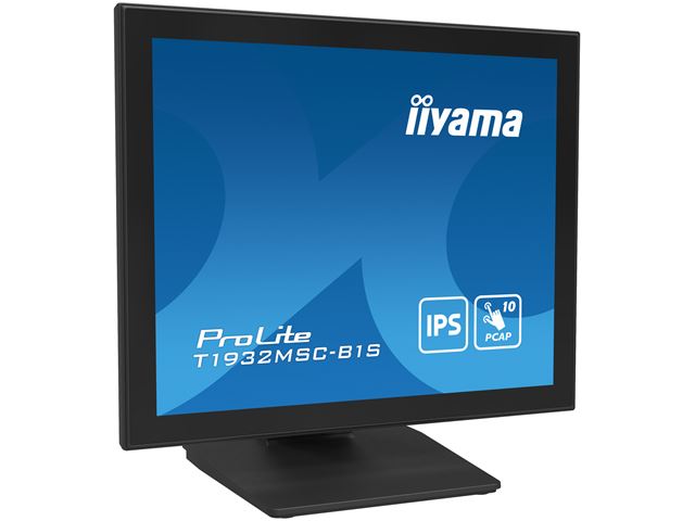 iiyama ProLite monitor T1932MSC-B1S 19", Projective Capacitive 10pt touch, IPS, Scratch resistant, Edge to edge glass, 5:4, HDMI, DisplayPort, Water and dust protection image 2