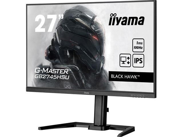 iiyama G-Master Black Hawk gaming monitor GB2745HSU-B1 27" Black, Ultra Slim Bezel, Full HD, 75Hz, 1ms, FreeSync, HDMI, Display Port, USB Hub, 100 hz image 4