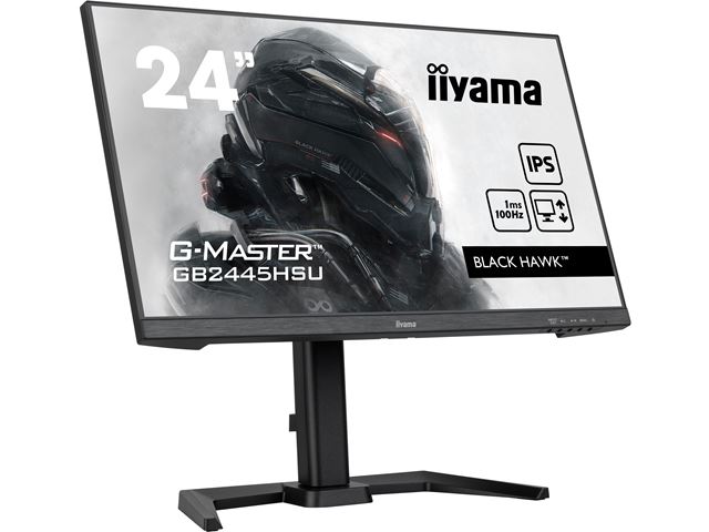 iiyama G-Master Black Hawk gaming monitor GB2445HSU-B1 24" Height Adjustable, Black, IPS, 100Hz, 1ms, FreeSync, HDMI, Display Port, USB Hub image 3