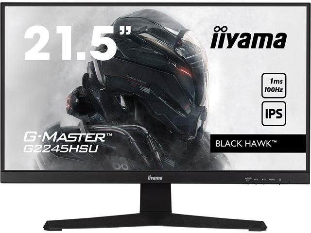 iiyama G-Master Black Hawk gaming monitor G2245HSU-B1 22" Black, IPS, 100Hz, 1ms, FreeSync, HDMI, Display Port, USB Hub image 0