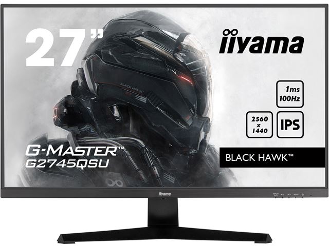 iiyama G-Master Black Hawk gaming monitor G2745QSU-B1 27" Black, IPS, Ultra Wide Resolution, 100Hz, 1ms, FreeSync, HDMI, Display Port, USB Hub image 0