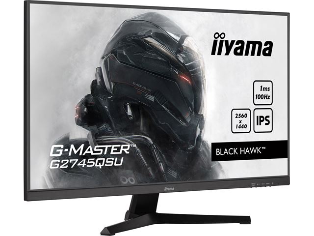 iiyama G-Master Black Hawk gaming monitor G2745QSU-B1 27" Black, IPS, Ultra Wide Resolution, 100Hz, 1ms, FreeSync, HDMI, Display Port, USB Hub image 2