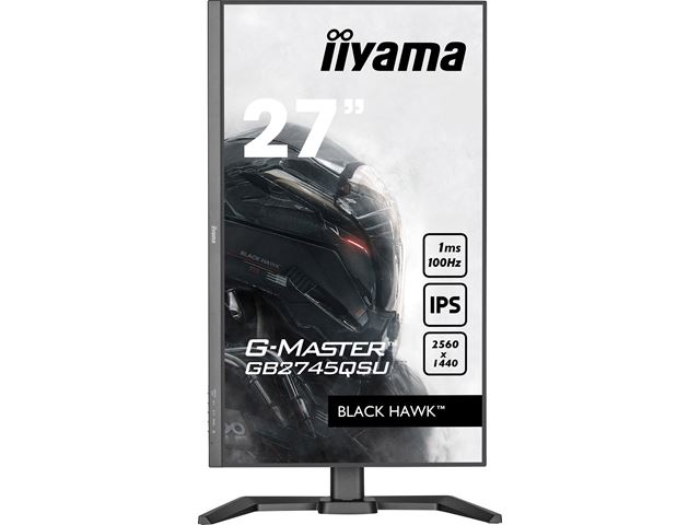 iiyama G-Master Black Hawk gaming monitor GB2745QSU-B1 27" Height Adjustable, Black, IPS, Ultra Wide Resolution, 100Hz, 1ms, FreeSync, HDMI, Display Port, USB Hub image 1