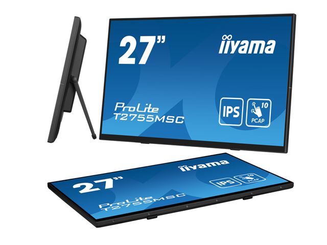 iiyama ProLite monitor T2755MSC-B1 27", Projective Capacitive 10pt touch, IPS, Scratch resistant, HDMI, DisplayPort, Edge to edge glass image 11