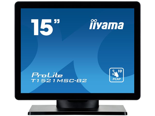 iiyama ProLite monitor T1521MSC-B2 15" Black, Projective Capacitive 10pt touch, glass overlay, scratch resistant, IP65 image 0