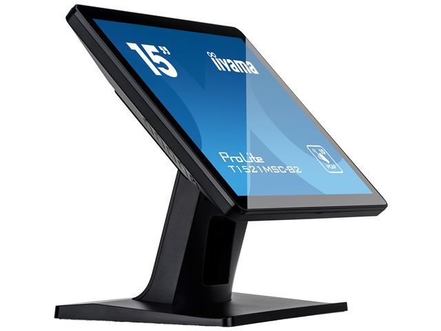 iiyama ProLite monitor T1521MSC-B2 15" Black, Projective Capacitive 10pt touch, glass overlay, scratch resistant, IP65 image 1