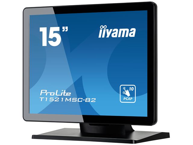 iiyama ProLite monitor T1521MSC-B2 15" Black, Projective Capacitive 10pt touch, glass overlay, scratch resistant, IP65 image 5