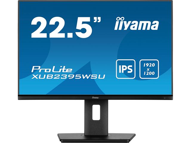 iiyama ProLite monitor XUB2395WSU-B5, 23", Height Adjustable, IPS, 1920 x 1200, Pivot function, HDMI, DisplayPort, USB Hub, Blue light reducer, Flicker free image 0
