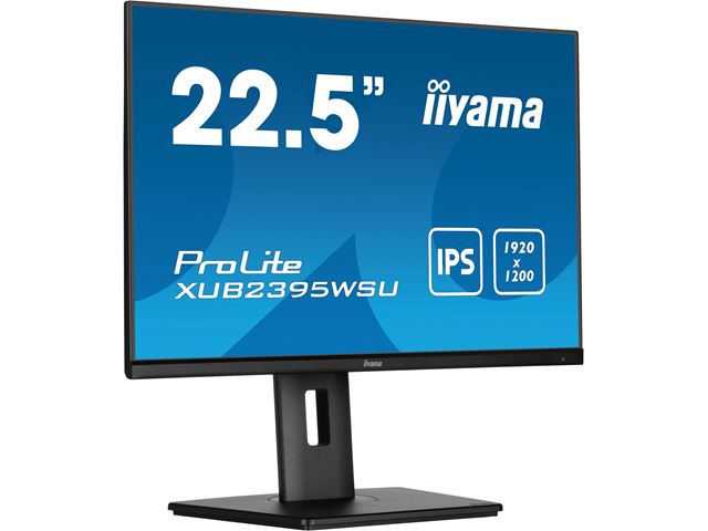 iiyama ProLite monitor XUB2395WSU-B5, 23", Height Adjustable, IPS, 1920 x 1200, Pivot function, HDMI, DisplayPort, USB Hub, Blue light reducer, Flicker free image 2