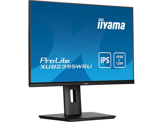 iiyama ProLite monitor XUB2395WSU-B5, 23", Height Adjustable, IPS, 1920 x 1200, Pivot function, HDMI, DisplayPort, USB Hub, Blue light reducer, Flicker free image 3
