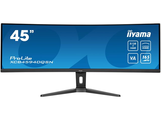 iiyama ProLite curved monitor XCB4594DQSN-B1 45" VA Dual QHD panel with KVM Switch and USB-C Dock, HDMI and Height Adjustment image 0