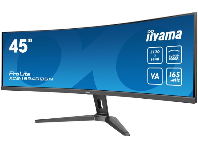 iiyama ProLite curved monitor XCB4594DQSN-B1 45" VA Dual QHD panel with KVM Switch and USB-C Dock, HDMI and Height Adjustment image 3