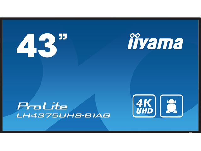 iiyama ProLite monitor LH4375UHS-B1AG 43", Digital Signage, IPS, HDMI, DisplayPort, 4K, 24/7, Landscape/Portrait, Media Player, Intel® SDM slot, Wifi, Anti-Glare image 0