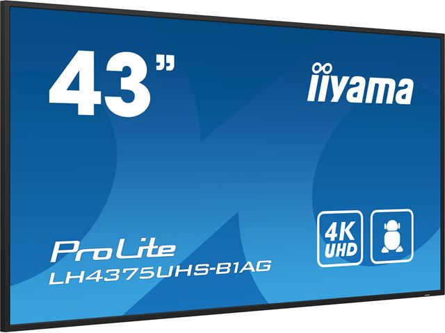 iiyama ProLite monitor LH4375UHS-B1AG 43", Digital Signage, IPS, HDMI, DisplayPort, 4K, 24/7, Landscape/Portrait, Media Player, Intel® SDM slot, Wifi, Anti-Glare image 2