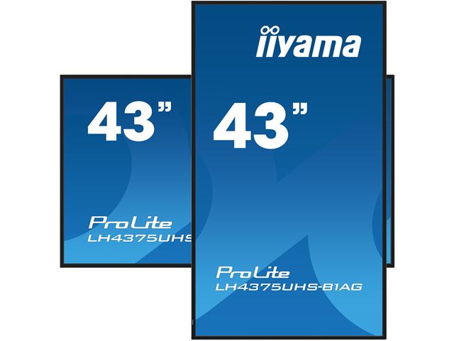 iiyama ProLite monitor LH4375UHS-B1AG 43", Digital Signage, IPS, HDMI, DisplayPort, 4K, 24/7, Landscape/Portrait, Media Player, Intel® SDM slot, Wifi, Anti-Glare image 3