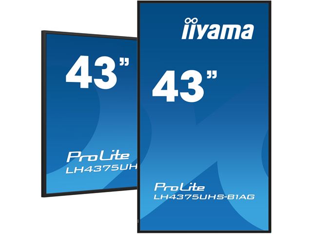 iiyama ProLite monitor LH4375UHS-B1AG 43", Digital Signage, IPS, HDMI, DisplayPort, 4K, 24/7, Landscape/Portrait, Media Player, Intel® SDM slot, Wifi, Anti-Glare image 4