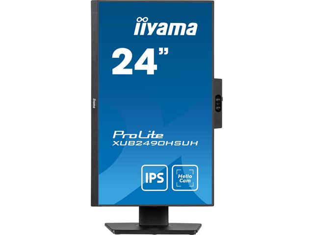 iiyama ProLite monitor XUB2490HSUH-B1 24" IPS, built-in Windows Hello camera and microphone, Height Adjustable, 3-side borderless design image 3