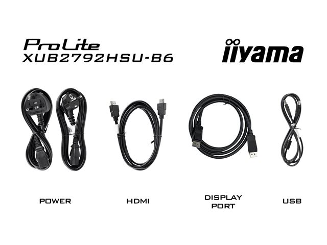 iiyama ProLite Monitor XUB2792HSU-B6 27", Black, Height Adjustable, IPS Panel, USB hub, HDMI, DP, 100 hz image 6