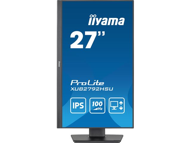 iiyama ProLite Monitor XUB2792HSU-B6 27", Black, Height Adjustable, IPS Panel, USB hub, HDMI, DP, 100 hz image 1