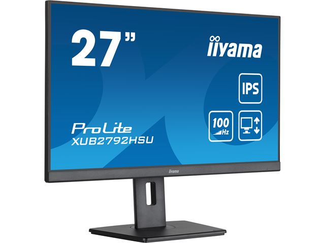 iiyama ProLite Monitor XUB2792HSU-B6 27", Black, Height Adjustable, IPS Panel, USB hub, HDMI, DP, 100 hz image 4