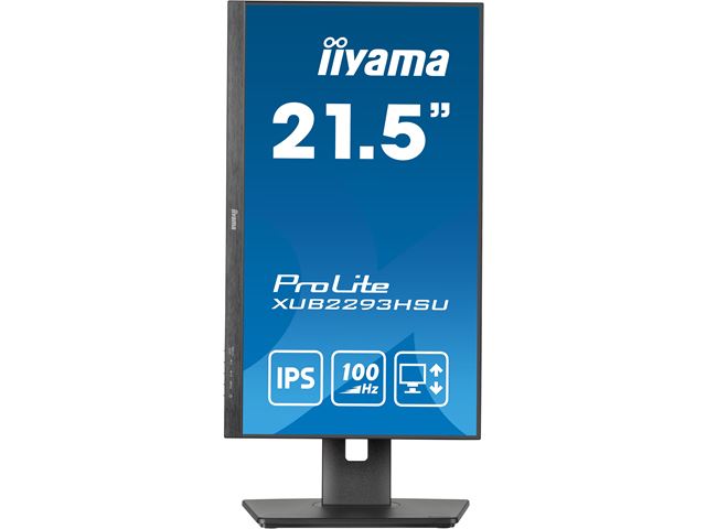 iiyama ProLite monitor XUB2293HSU-B6 22" IPS, 3-side borderless, Height Adjustable, Full HD, HDMI, 100hz refresh rate, USB Hub image 1