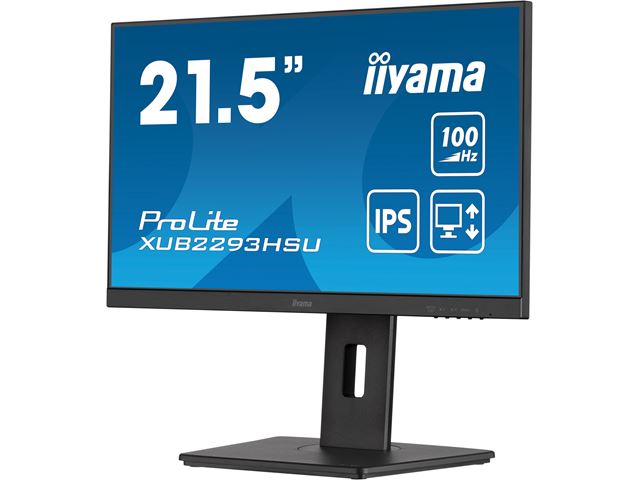 iiyama ProLite monitor XUB2293HSU-B6 22" IPS, 3-side borderless, Height Adjustable, Full HD, HDMI, 100hz refresh rate, USB Hub image 4