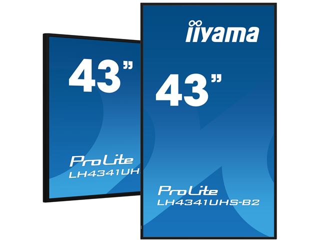 iiyama ProLite monitor LH4341UHS-B2 43", Digital Signage, IPS, HDMI, DisplayPort, 4K, 24/7, Landscape/Portrait, Media Player, 500cd/m² brightness image 4