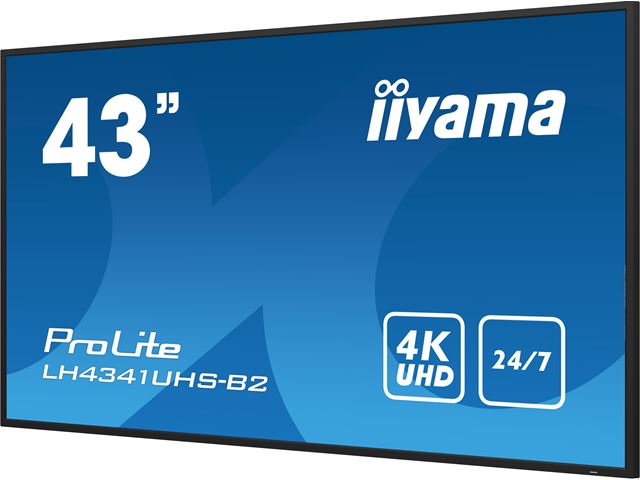iiyama ProLite monitor LH4341UHS-B2 43", Digital Signage, IPS, HDMI, DisplayPort, 4K, 24/7, Landscape/Portrait, Media Player, 500cd/m² brightness image 6