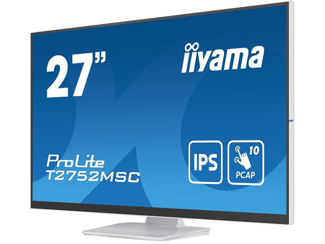 iiyama ProLite monitor T2752MSC-W1 27", Projective Capacitive 10pt touch, IPS, Scratch resistant, HDMI, DisplayPort, Edge to edge glass image 4