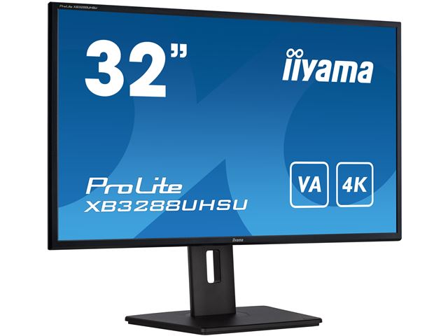 iiyama ProLite monitor XB3288UHSU-B5 32" 4K, height adjustable, HDMI, VA panel, flicker free, PIP image 1
