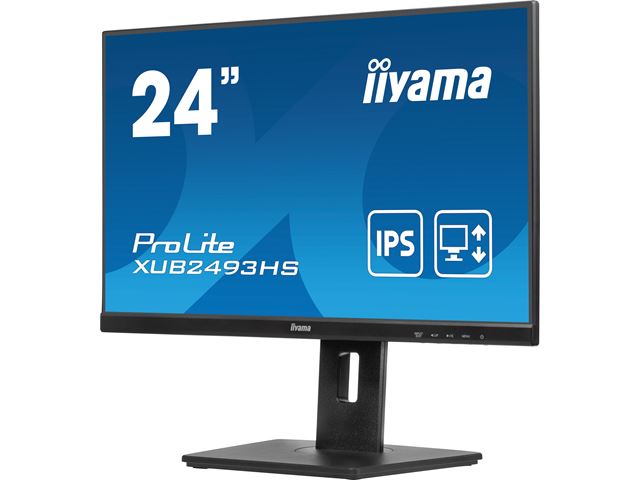 iiyama ProLite monitor XUB2493HS-B6, 24", 3-side borderless design, IPS, 0.5ms, Height Adjustable and pivot function, HDMI, DisplayPort, Blue light reducer, Flicker free image 3