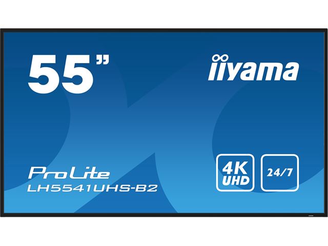 iiyama ProLite monitor LH5541UHS-B2 55", IPS, 4K UHD, 24/7 Hours Operation, Landscape/Portrait, Built in media player image 0