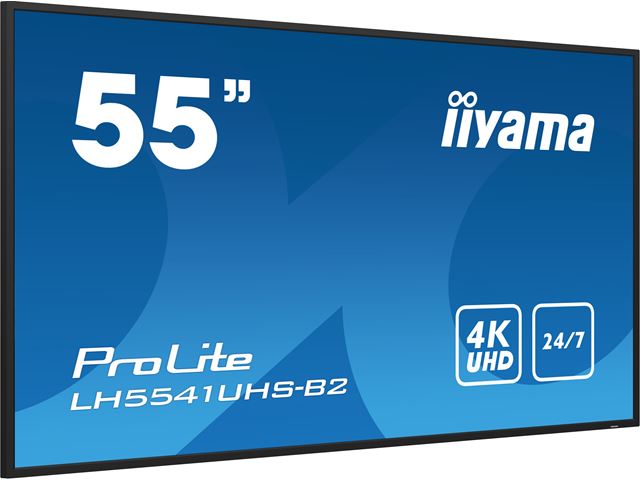 iiyama ProLite monitor LH5541UHS-B2 55", IPS, 4K UHD, 24/7 Hours Operation, Landscape/Portrait, Built in media player image 2
