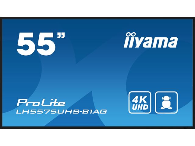 iiyama ProLite monitor LH5575UHS-B1AG 55", Digital Signage, IPS, HDMI, DisplayPort, 4K, 24/7, Landscape/Portrait, Media Player, Intel® SDM slot, Wifi, Anti-Glare image 0