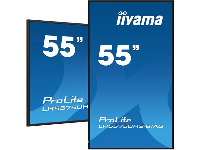 iiyama ProLite monitor LH5575UHS-B1AG 55", Digital Signage, IPS, HDMI, DisplayPort, 4K, 24/7, Landscape/Portrait, Media Player, Intel® SDM slot, Wifi, Anti-Glare image 4
