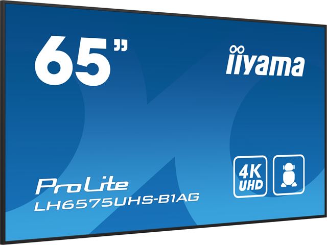 iiyama ProLite monitor LH6575UHS-B1AG 65", Digital Signage, IPS, HDMI, DisplayPort, 4K, 24/7, Landscape/Portrait, Media Player, Intel® SDM slot, Wifi, Anti-Glare image 2