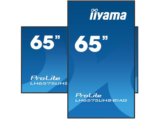 iiyama ProLite monitor LH6575UHS-B1AG 65", Digital Signage, IPS, HDMI, DisplayPort, 4K, 24/7, Landscape/Portrait, Media Player, Intel® SDM slot, Wifi, Anti-Glare image 3